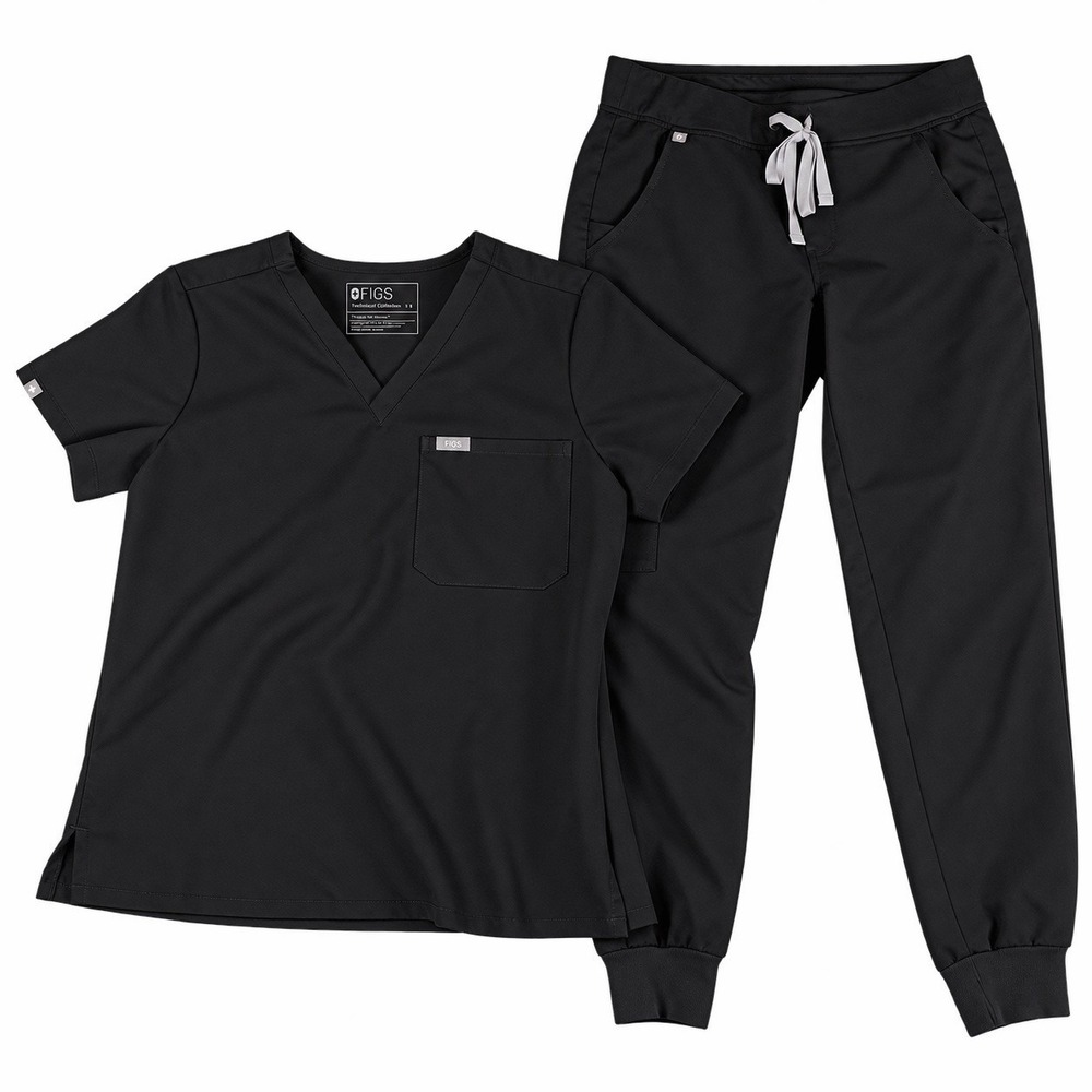 figs scrub set Catarina top (s) & zamora joggers (xs/p) black